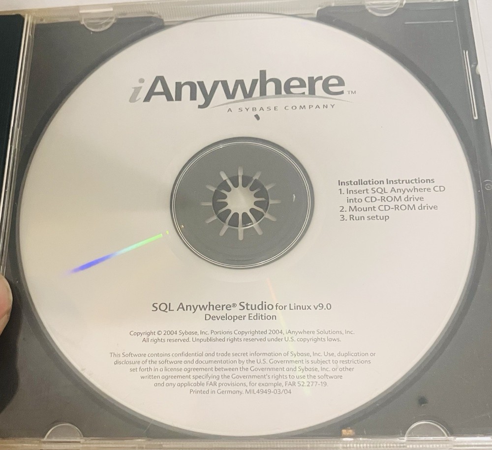 SQL Anywhere Studio Linux v9.0 Developer Edition (2004) Sybase CD Excellent Rare