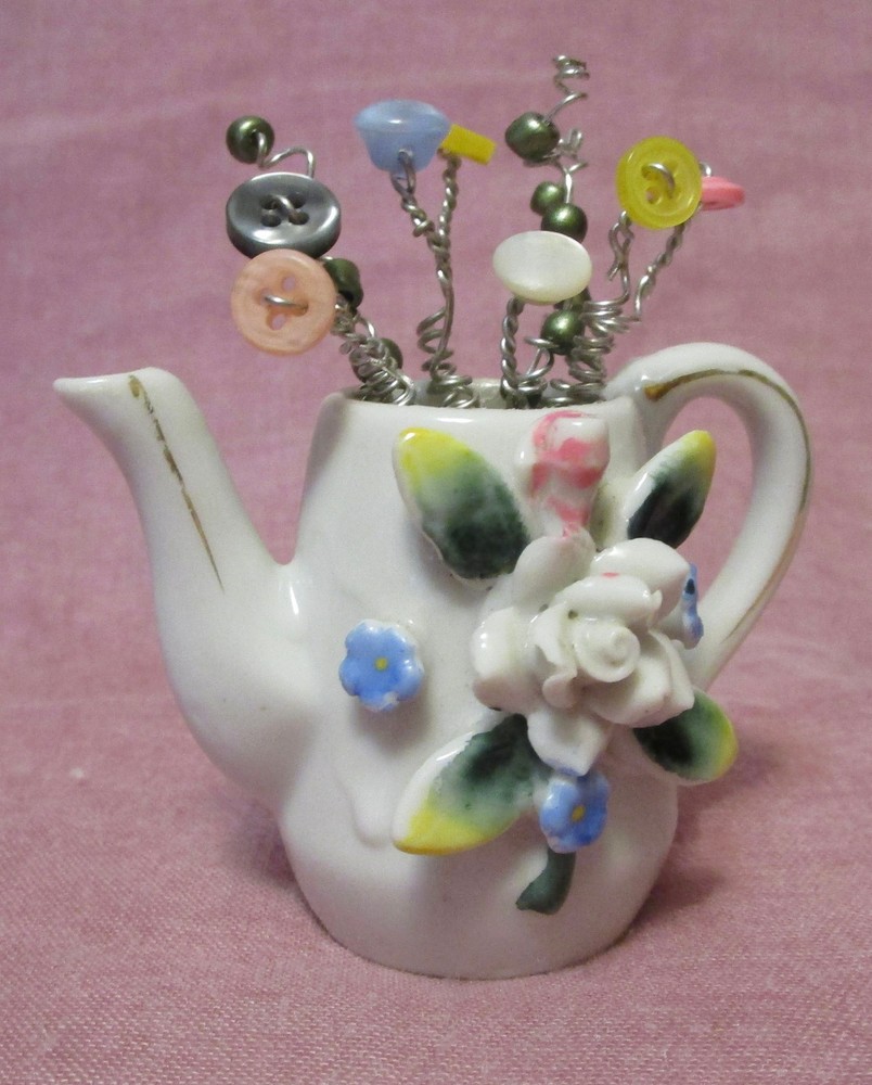 Tiny Button Bouquet in 2" pitcher