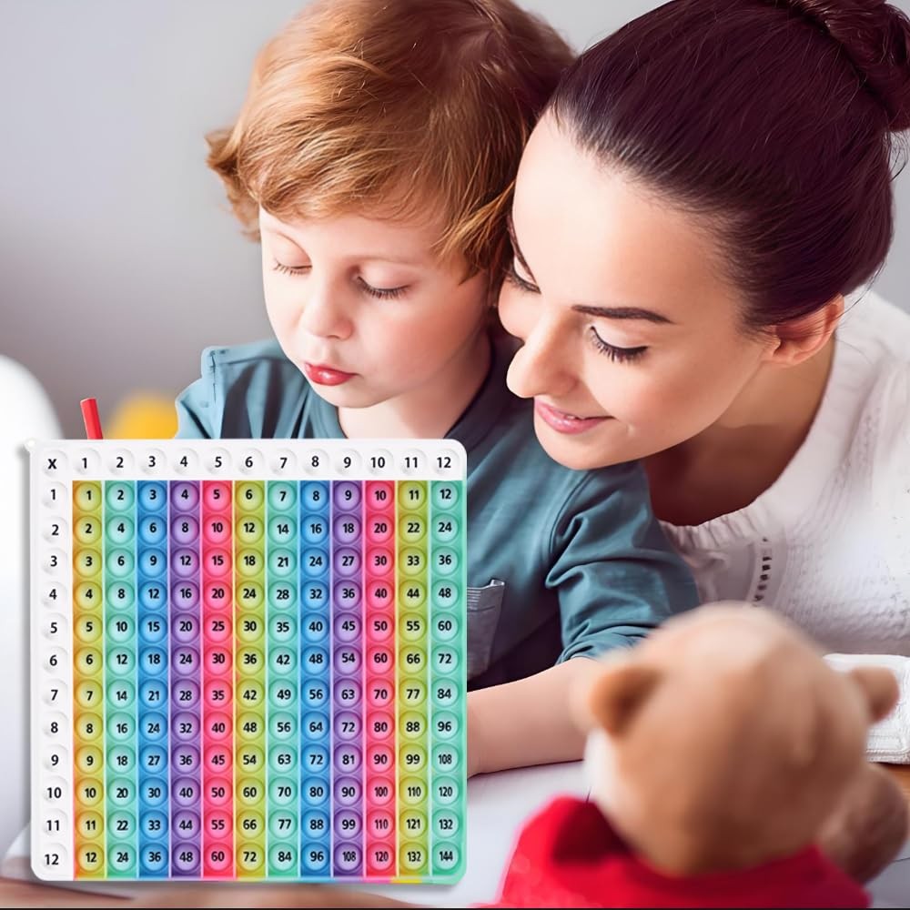 ​Multiplication Table Game Rainbow Learning Mat 12x12, Educational Math Chart...