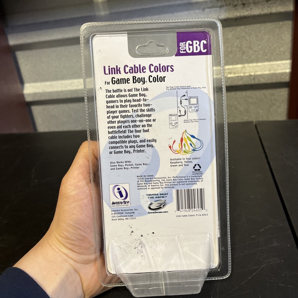 Interact Pink 2 Player Link Cable For Gameboy Color 2000 New Sealed