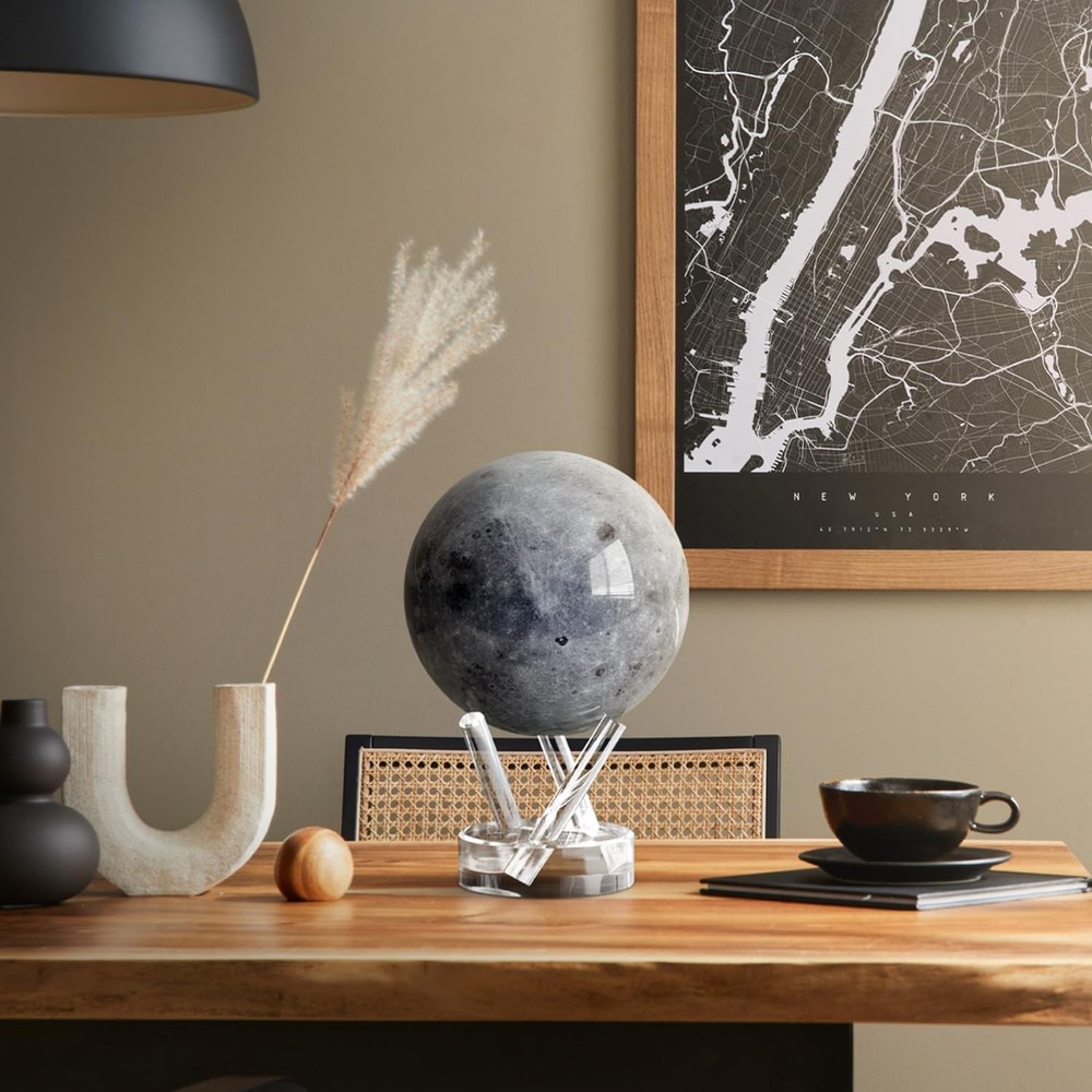 MOVA Globe - Moon Classic (4.5") | Rotating Lunar Globe Powered by Light | No...
