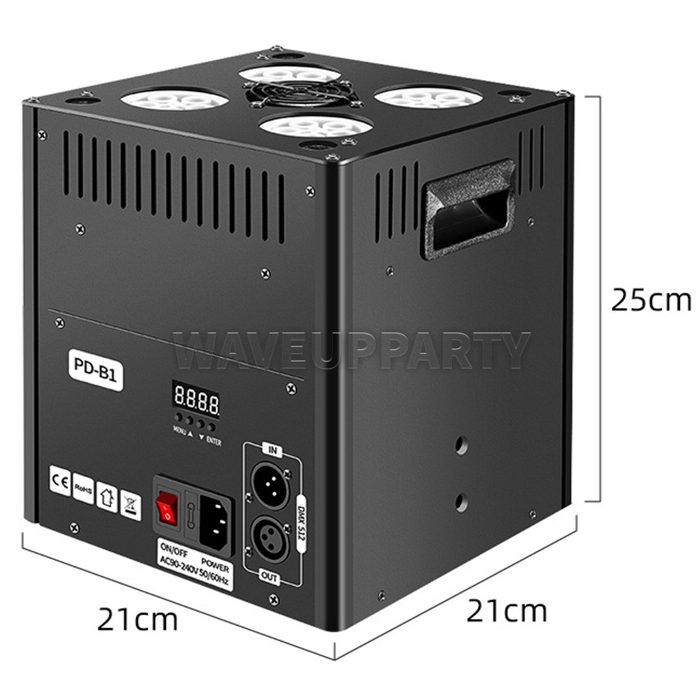 PAIDUN 20W LED RGB Auto Bubble Machine Blower Maker DMX512 Remote Control Effect