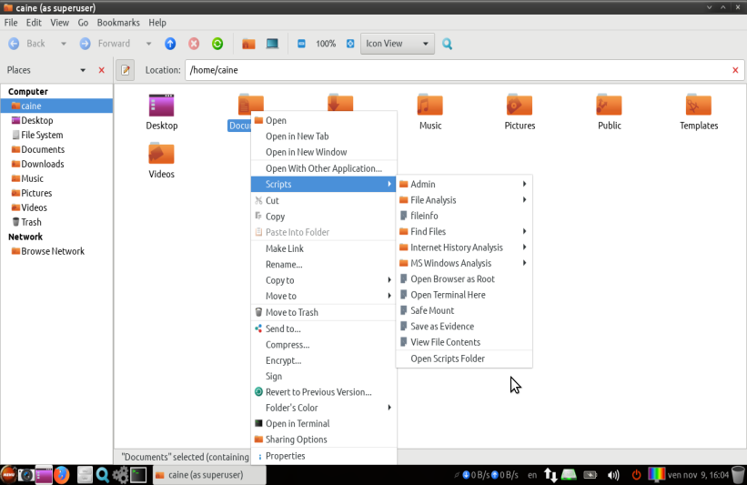 IT Digital Forensics Investigative Environment Toolkit (CAINE) Bootable Live USB