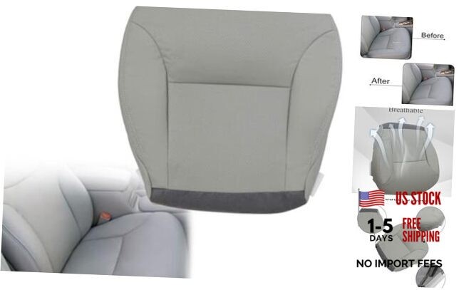 Driver Side Bottom Replacement Perforated Leather Replacement Seat Cover Gray