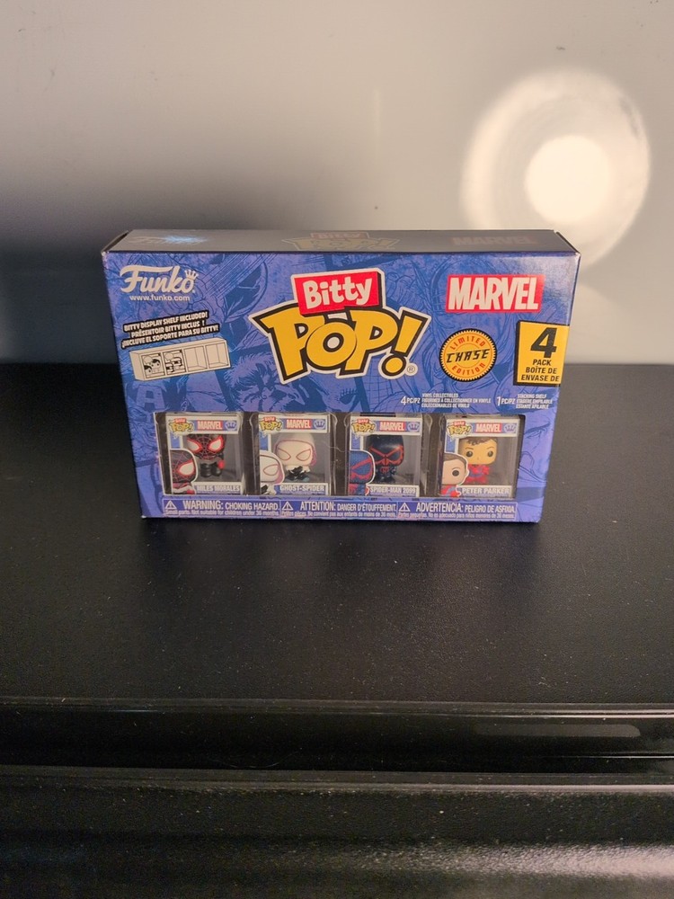 Funko Bitty Pop!: Marvel's  Spider-Man 4-Pack limited chase edition as pictured