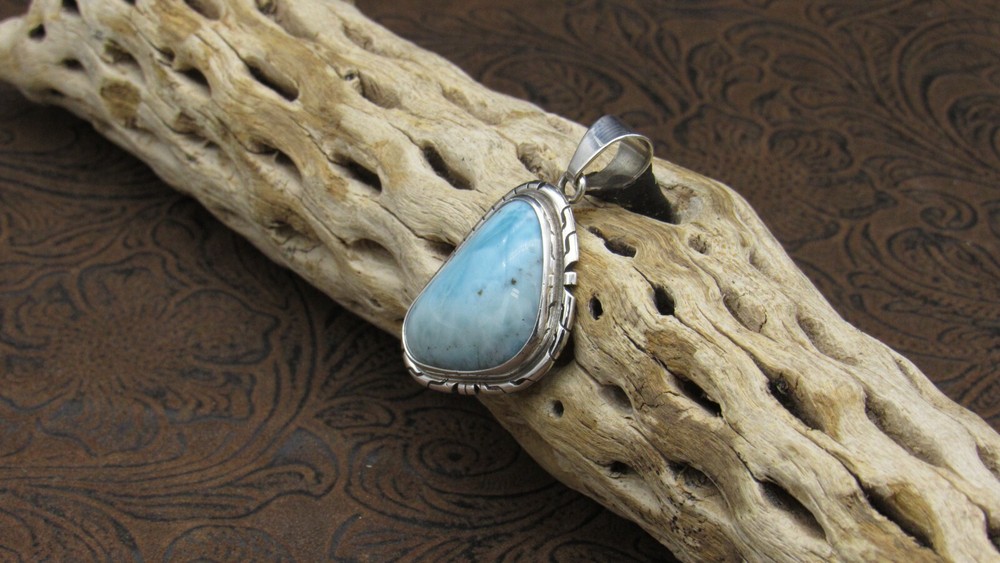 *Sterling Silver and Larimar Pendant
