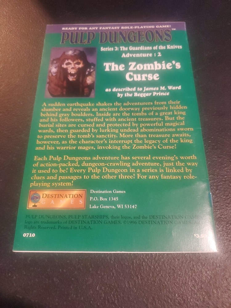 Dungeons & Dragons, DnD: Pulp Dungeons - The Zombie's Curse (d20 System)