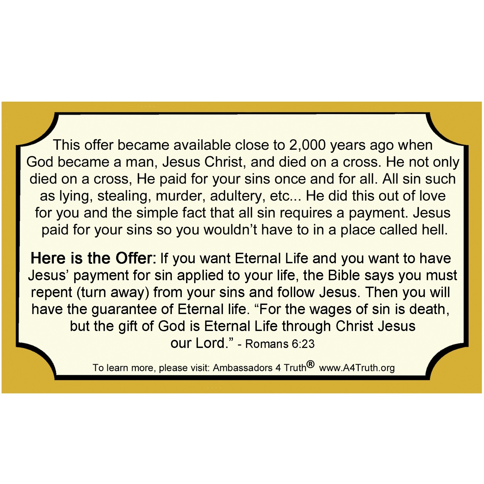 Congrats Tract | Gospel Tracts | Bible Tracts | Size (3"x5") | Pack of 50