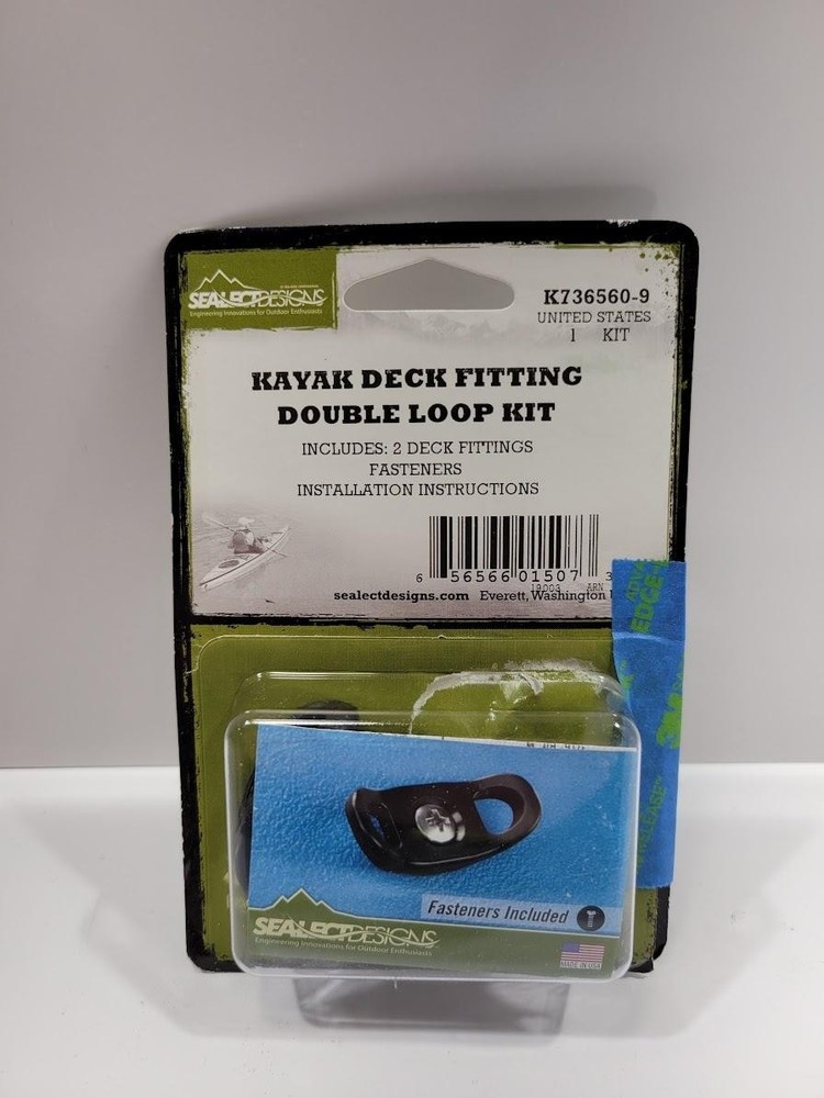 Sealect Designs Kayak Deck Fitting Double Loop Kit Black Hardware Fasteners