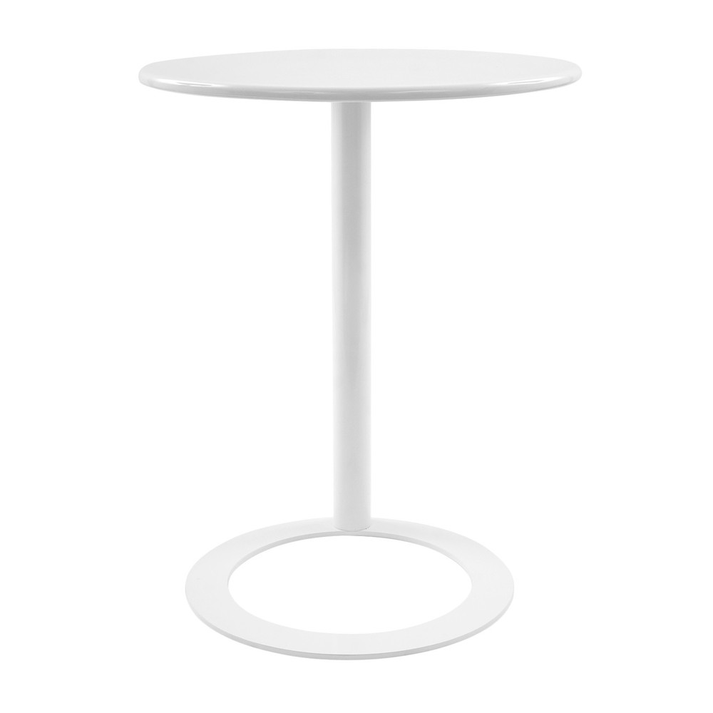 60x74cm Round Side Table with O-shaped Base, Side Table for Small Spaces