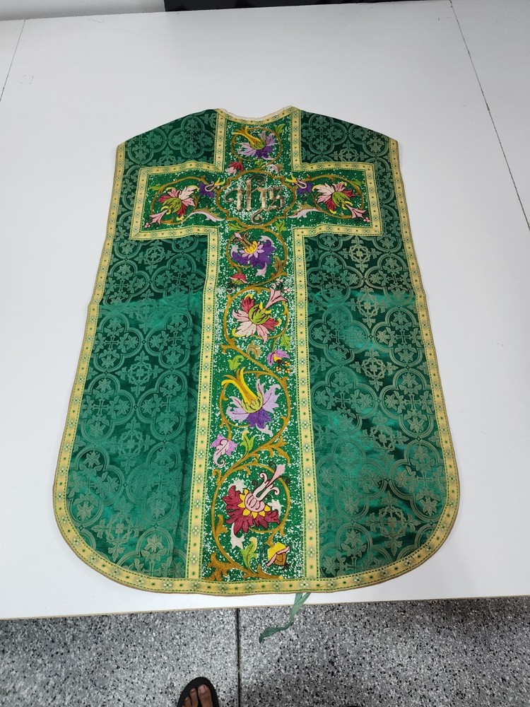 Antique Hand Embroidered Chasuble