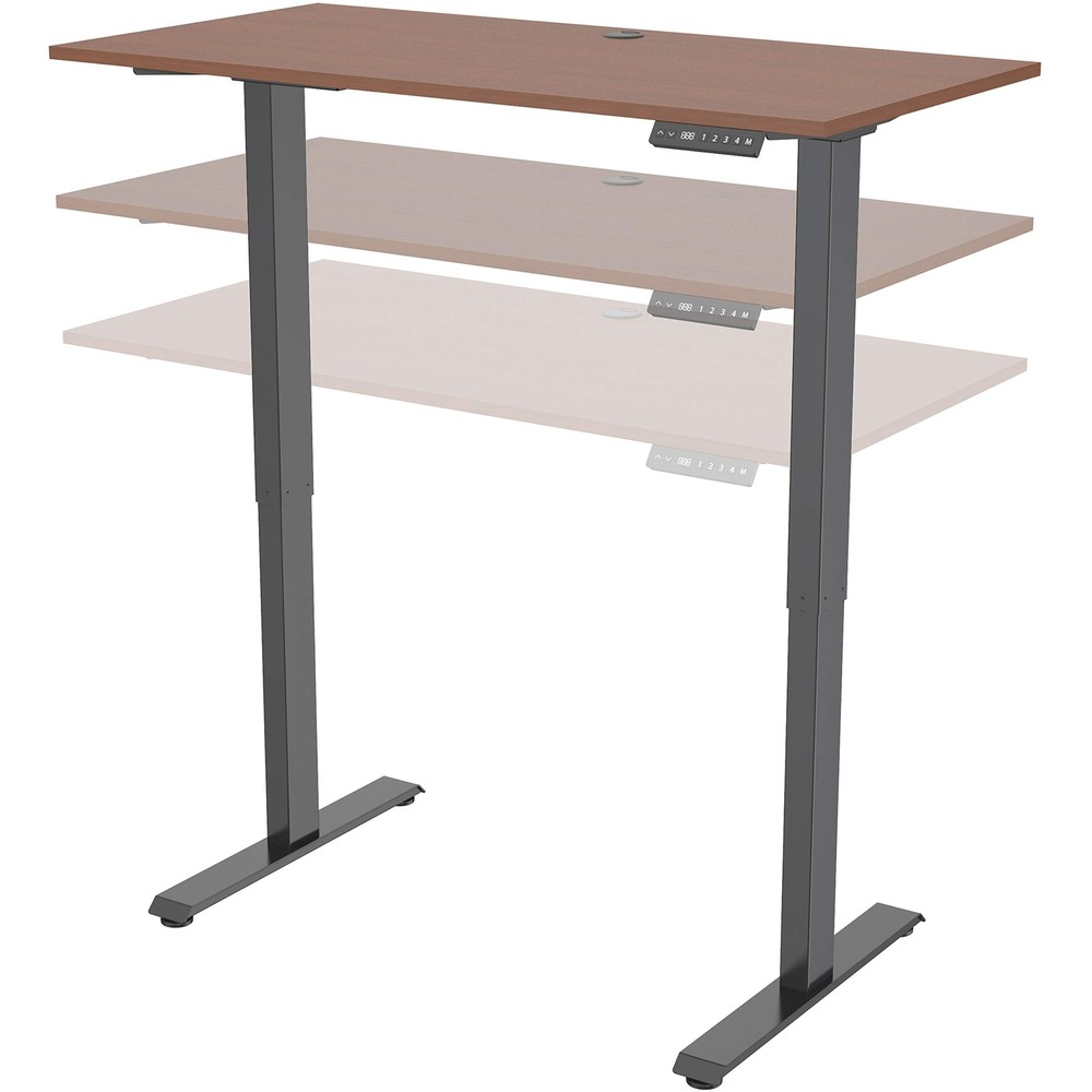 Lorell Height-Adjustable 2-Motor Walnut Desk
