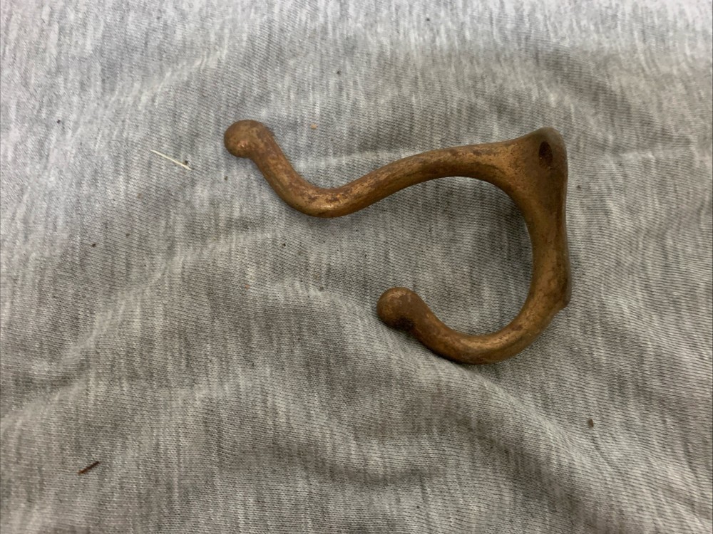 Vintage Brass Cast Double Coat Hook