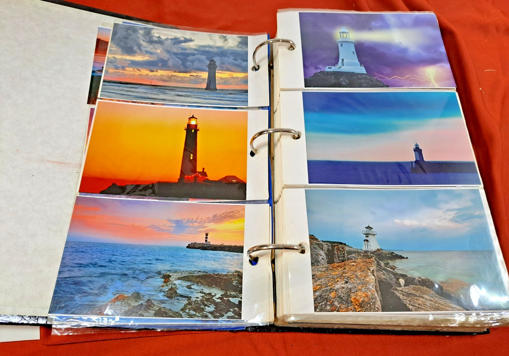 BLACK ALBUM W/100 FULL COLOR LIGHTHOUSES, 249 SHIPS