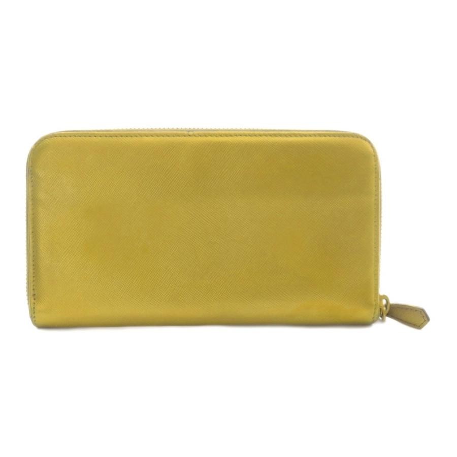 PRADA Logo Long Wallet Yellow Women's