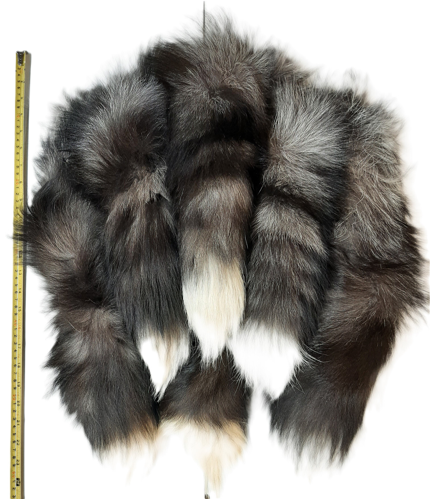 Silver Fox Tail with Grommet & Chain (Key Chain)