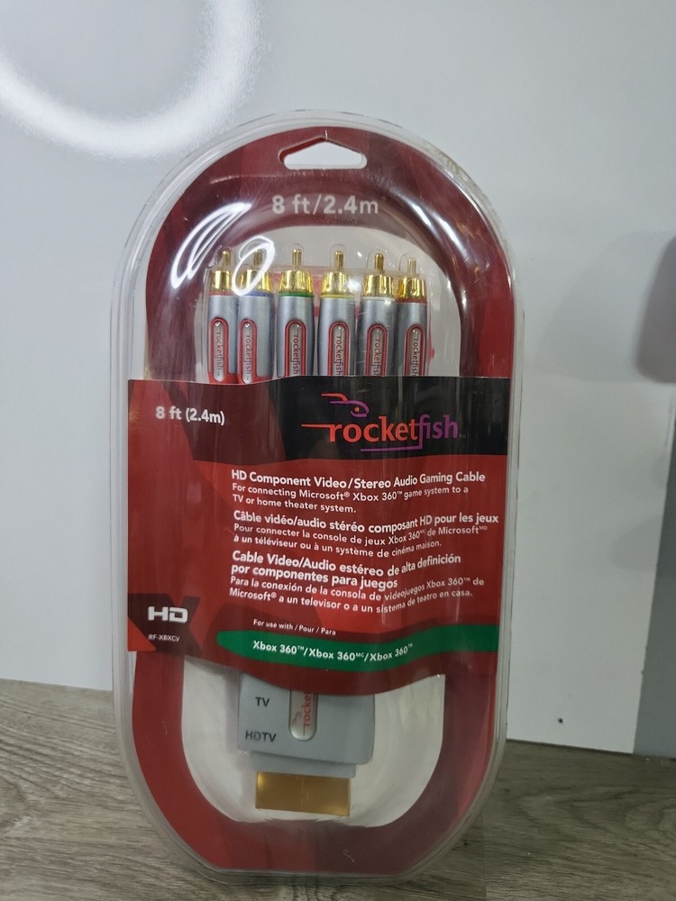 Rocketfish HD Component Video/Stereo Audio Gaming Cable for Xbox 360 NEW