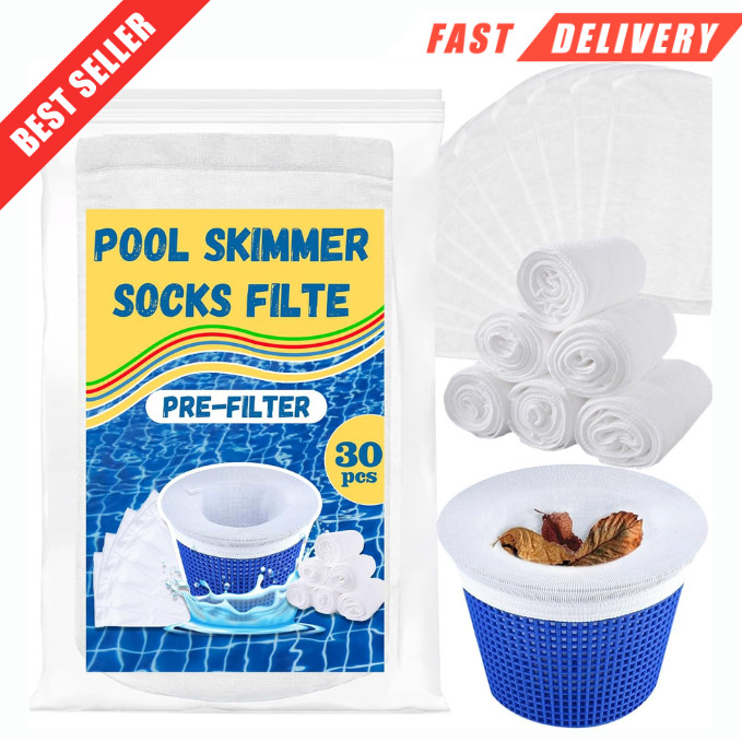 30 Pack Pool Skimmer Socks,Pool Filter Socks for Skimmer Basket