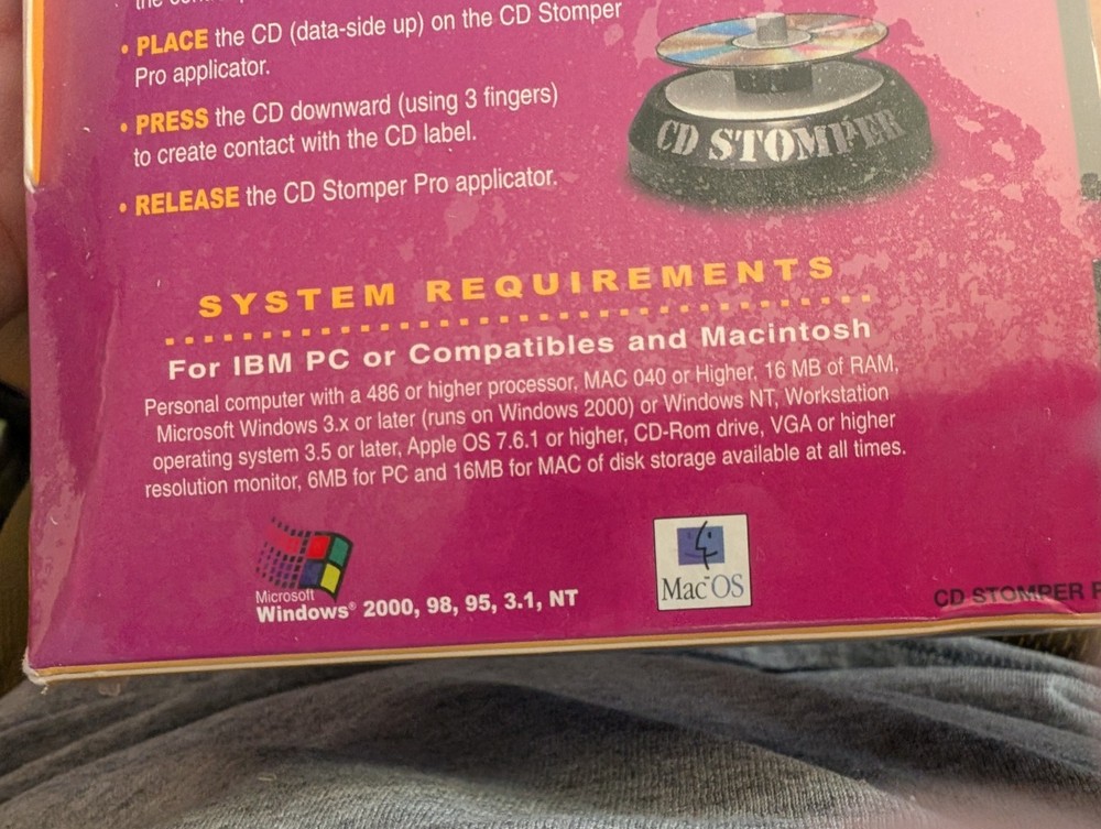 Vintage 1999 Sealed CD Stomper Pro CD-R Labeling System PC or Mac Logo Print