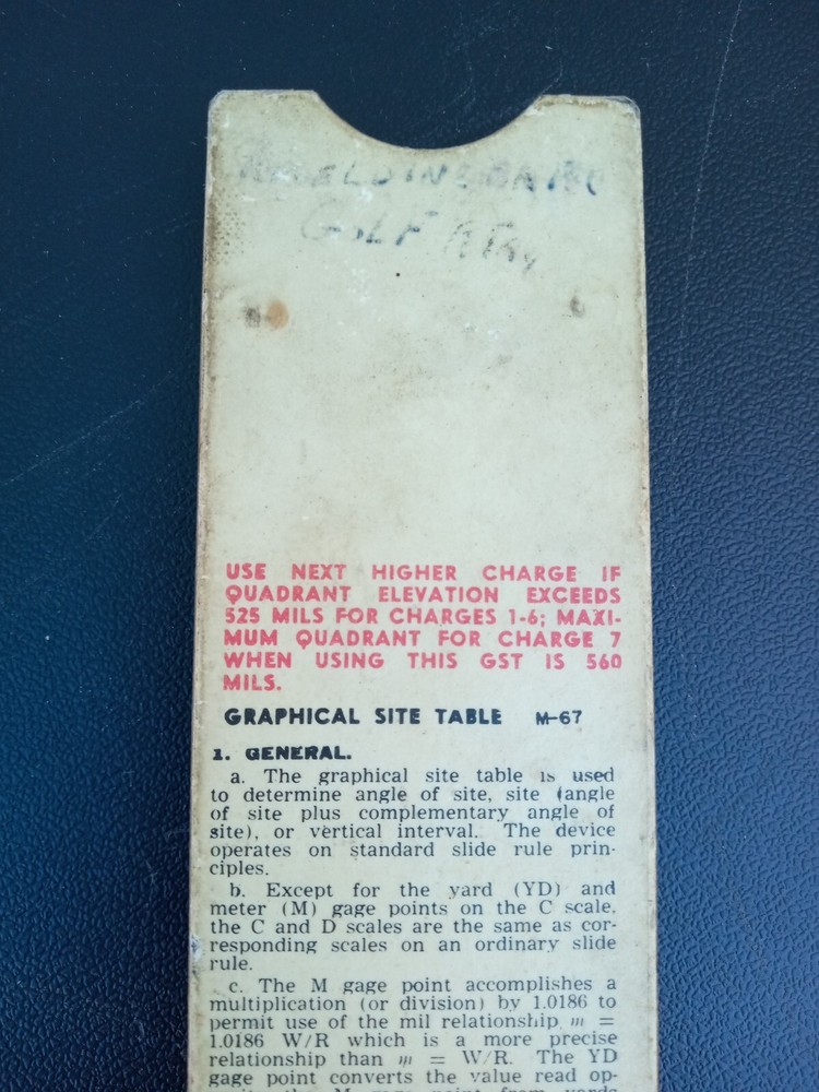 VINTAGE SLIDE RULE RULER GRAPHICAL SITE ~ TRL7#46