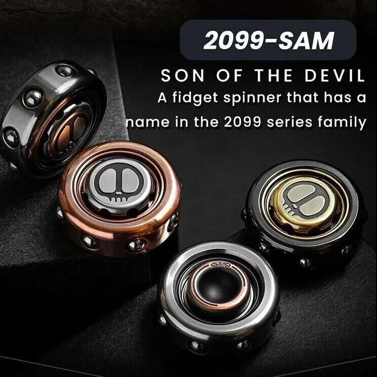 LAUTIE SAM Ring Metal Gyro Fidget Spinner Devil's Son EDC Finger Rotation Toys