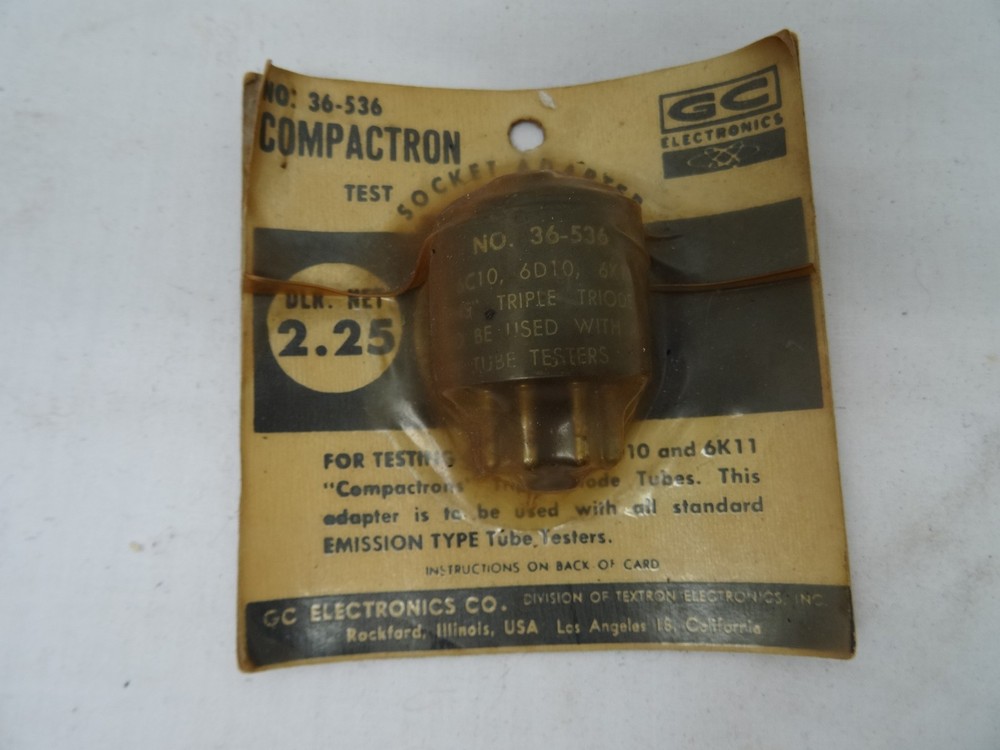 Compactron Test Socket Adapter. FOR TUBE TESTER