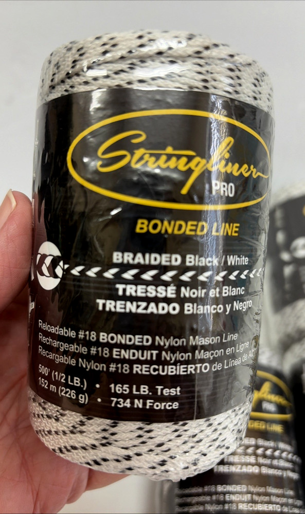 Stringliner Pro Bonded Line Replacement Rolls Braided Black/White 1/2lb 500ft