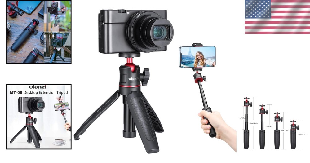 Extendable Mini Tripod for Cameras: Lightweight & Foldable Vlogging Solution