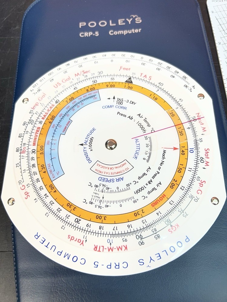 Pooleys CRP-5 E6B Flight Computer 10" Pilot Navigation Calculator