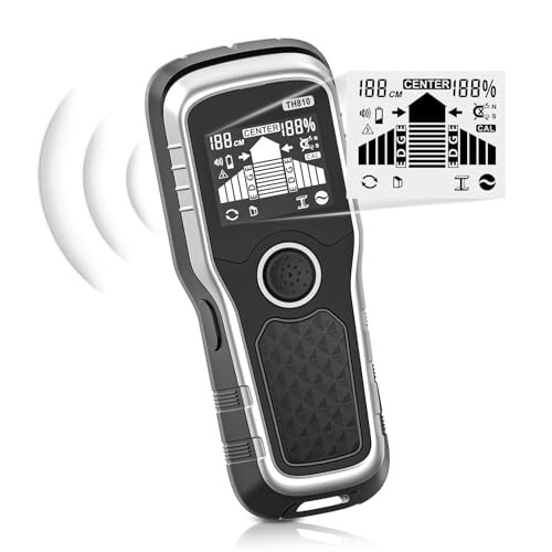Stud Finder Wall Scanner - 6-in-1 Upgraded Multifunction Auto Light Silver
