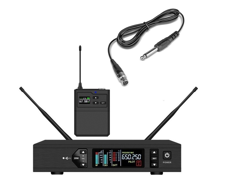 Wireless Mic System With Guitar Cable Wireless Instrument Cable Guitar Cord