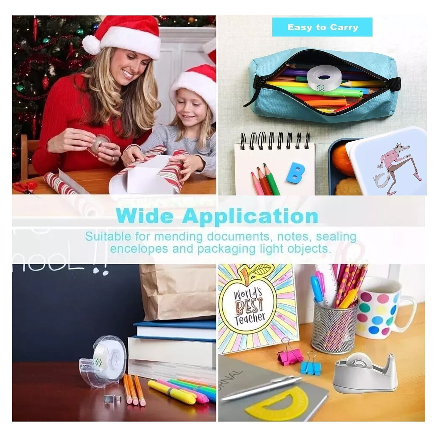 Clear Transparent Tape Rolls 3/4" x 1025" Dispenser Refill 20 Tape Rolls Scotch