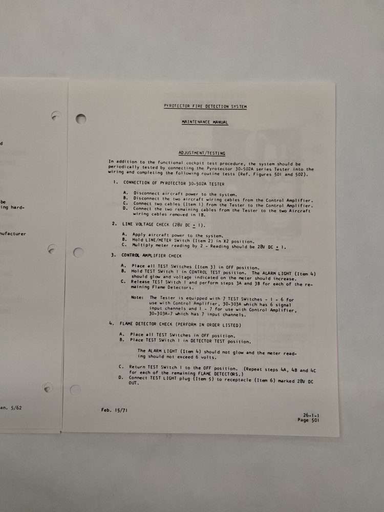 Chloride Pyrotector Fire Detection System Maintenance Manual-Original