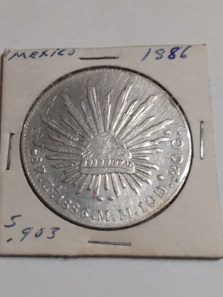 1886 Mexico 8 Reale Culican Mint