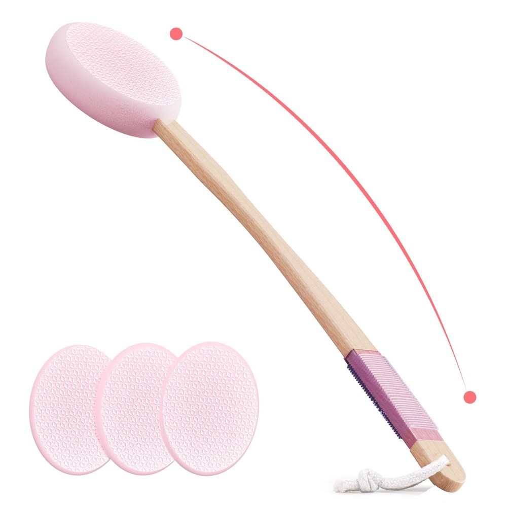 Svarvns Lotion Applicator With 4 Replaceable Pads for Back, Self, Pink
