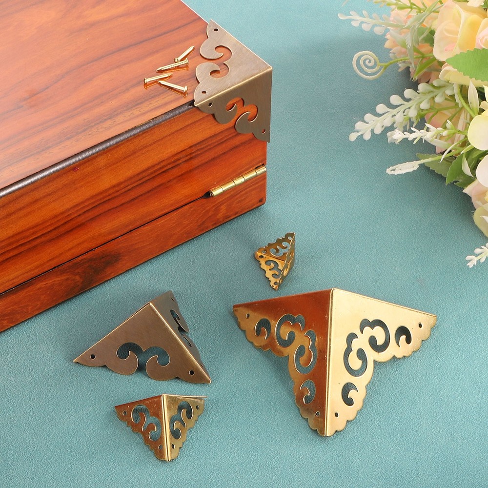 4 Pcs 45mm Decorative Box Corner Cover, Corner Protector, Gold