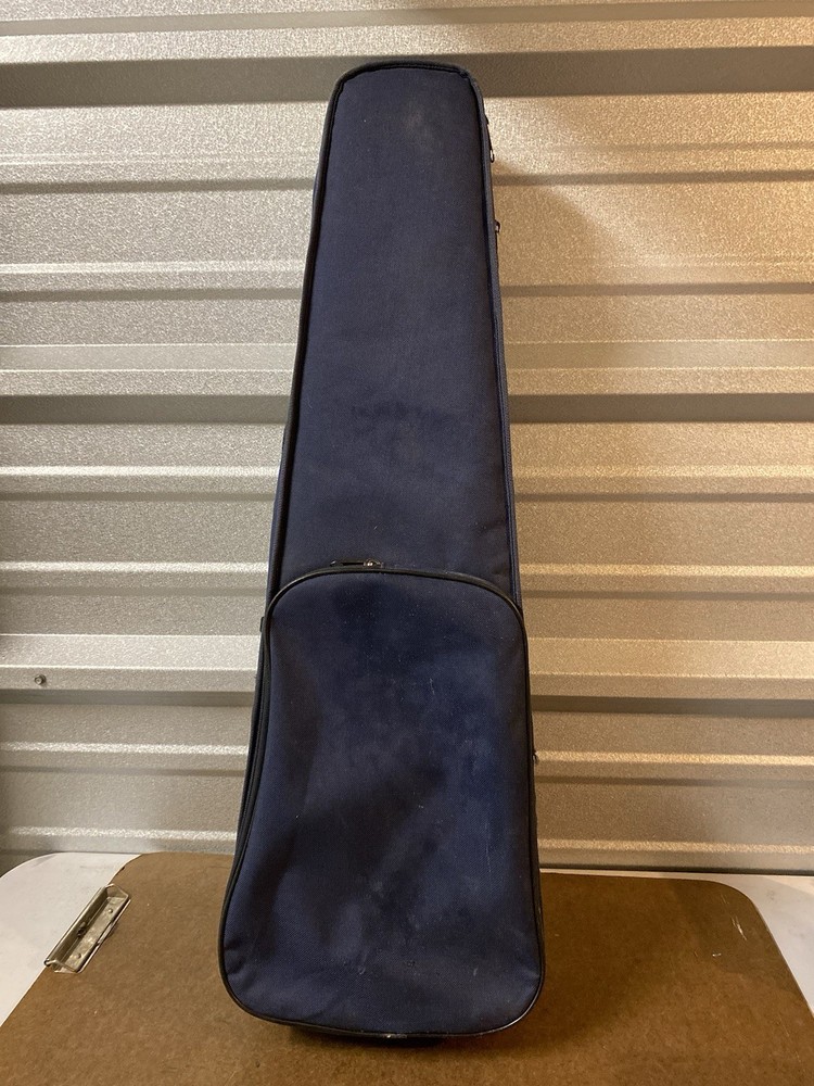 Durable Cloth Fluff Triangle Shape Case Gray/Beige Lining for Violin Blue