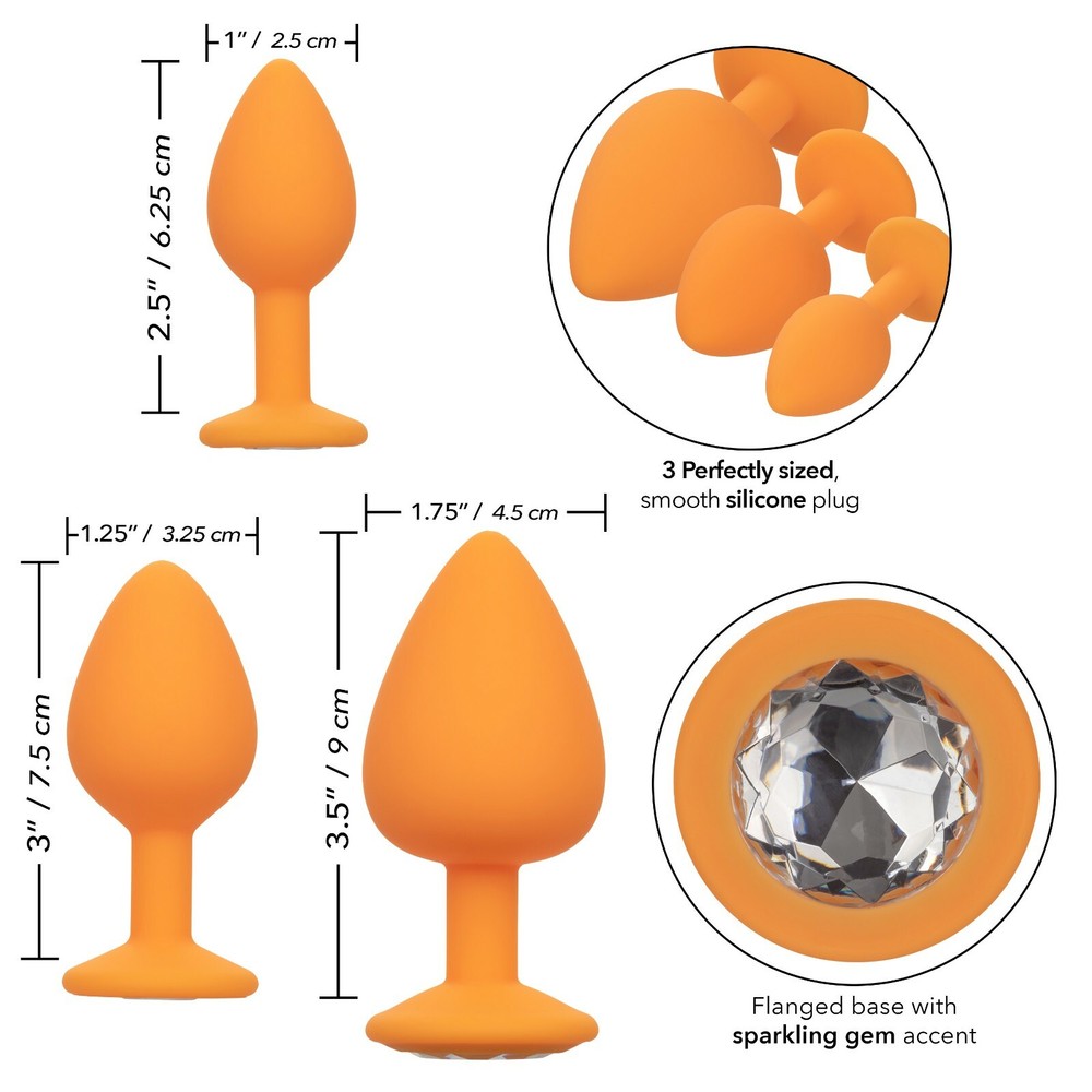 Butt Plug Set Cheeky Gems Orange Anal Expanders