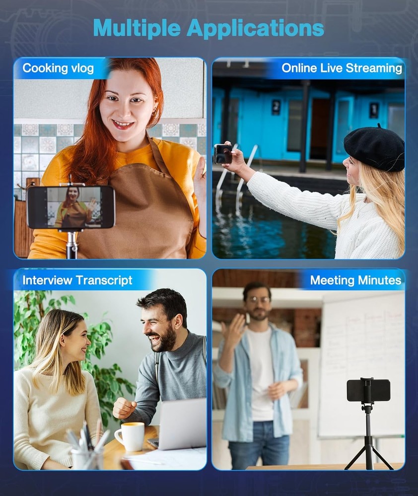 Wireless Lavalier Microphone for Android/iPhone/Computer/Laptop, Wireless Mic fo