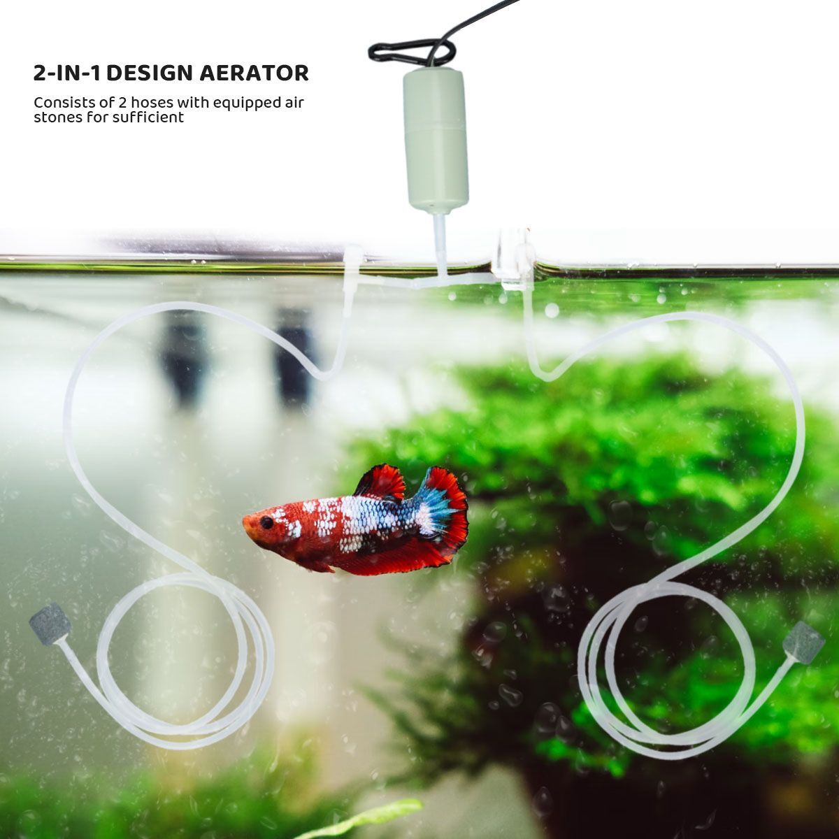 2 in 1 USB Silent Mini Air Pump Aquarium Fish Tank Pump Hydroponic Oxygen Pump