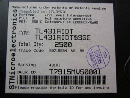 20 STmicroelectronics TL431AIDT Programmable Voltage Reference ICs