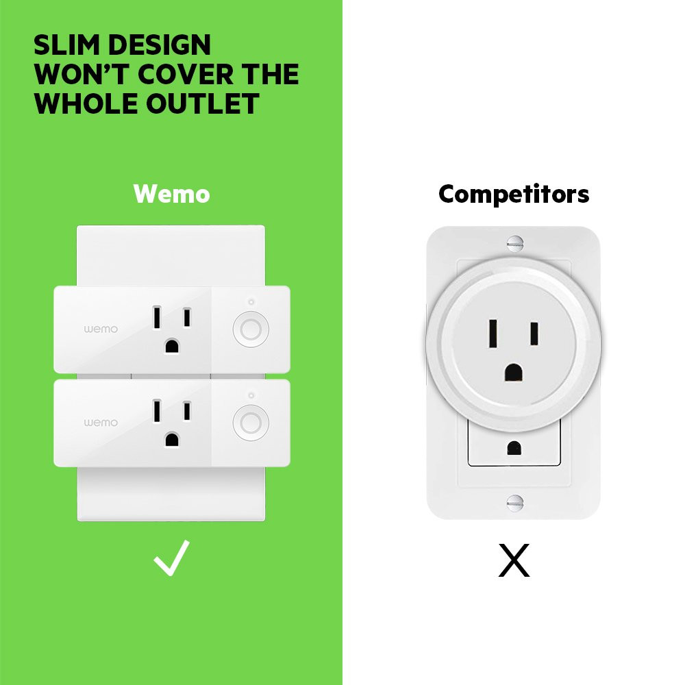 WeMo Mini Smart Plug WiFi Enabled with Alexa, Google Assistant & Apple HomeKit