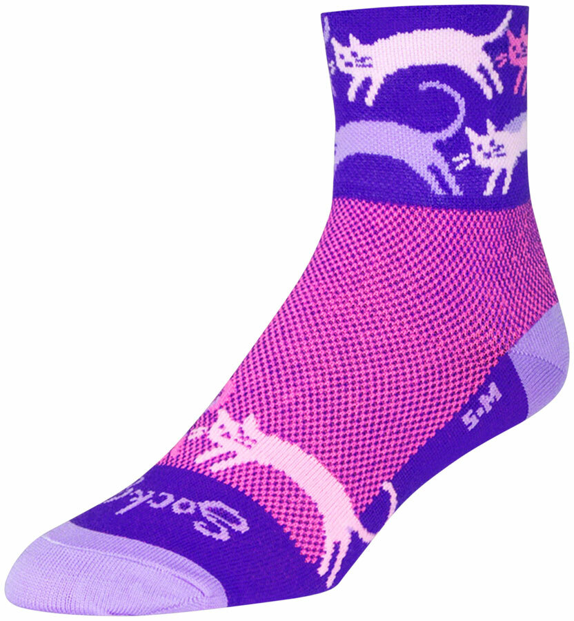 SockGuy Classic Pounce Socks - 3 inch, Purple, Small/Medium