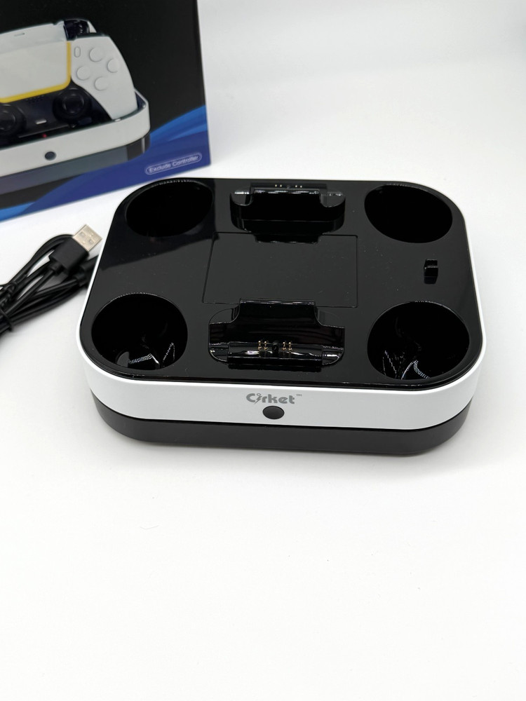 PS5 Dual Controller Charging Dock RGB Base Station USB C Open Box Tested
