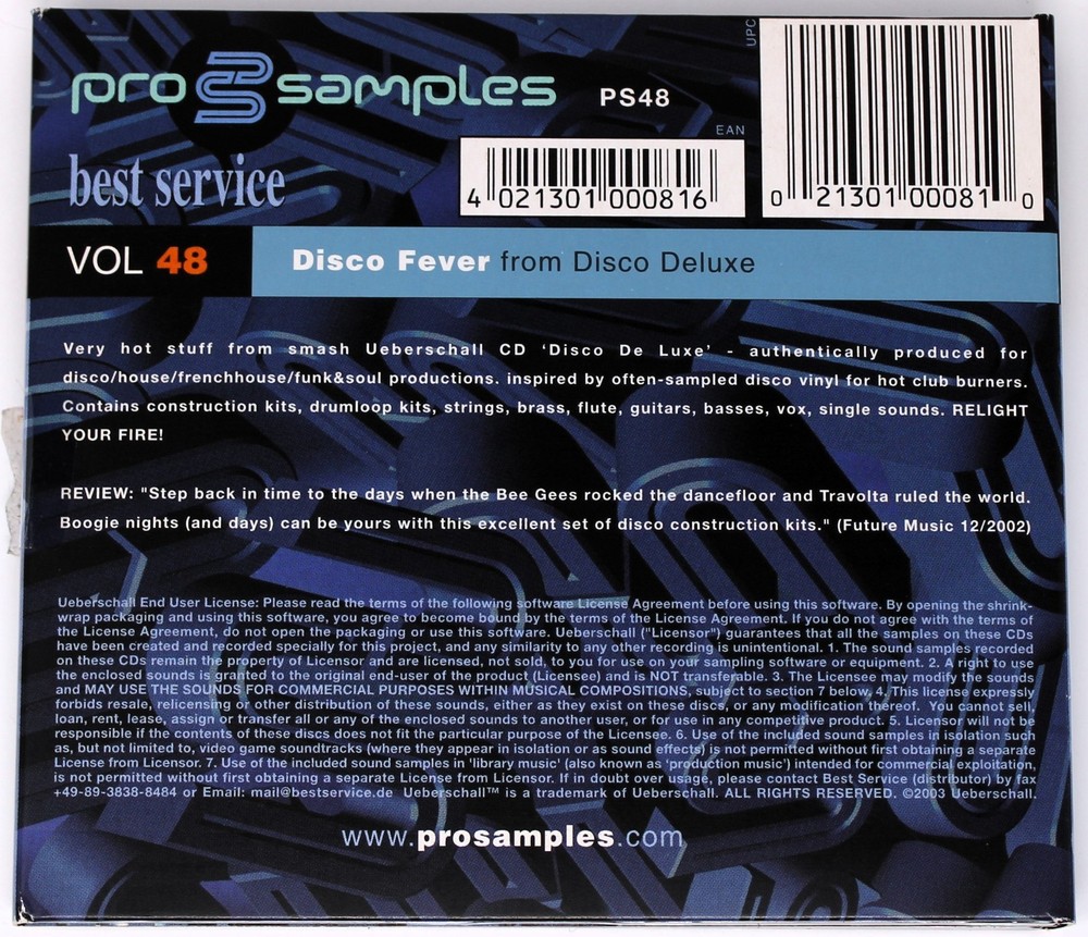 Best Service Pro Samples 48 Disco Fever Sample Library/Sound Library/Sampling CD