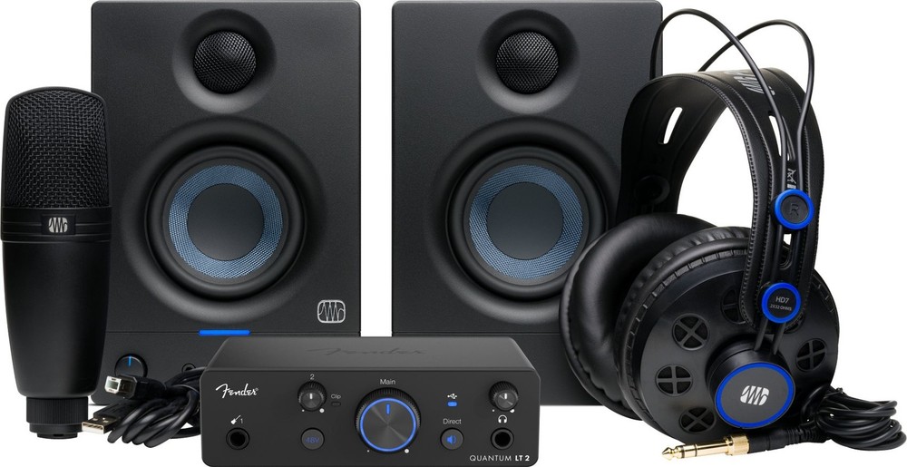 Fender Quantum Complete Interface+Monitors+Mic+Headphones+Cables+Boom Arm