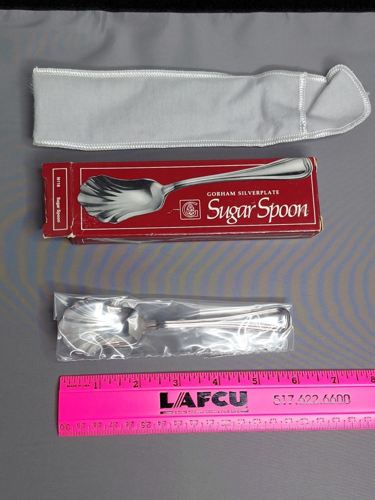 Gorham Sugar Spoon Silverplate Shell Shape N116 With Box 6" Unused