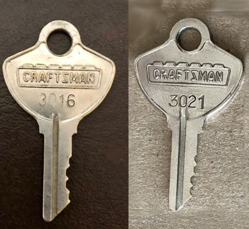 Craftsman toolbox keys / Select your key code / Series 3001 - 3050