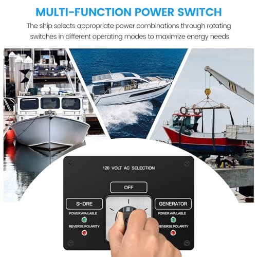 AC Rotary Switch Panel 2 Position, 120V 30A Selector Switch with Reverse