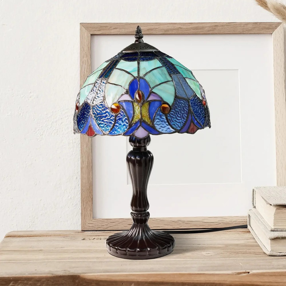 17"H Halston Candlestick Base Dome Shade Table Lamp